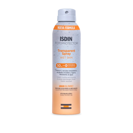 FOTOPROTECTOR ISDIN SPF 50 SPRAY TRANSPARENT WET